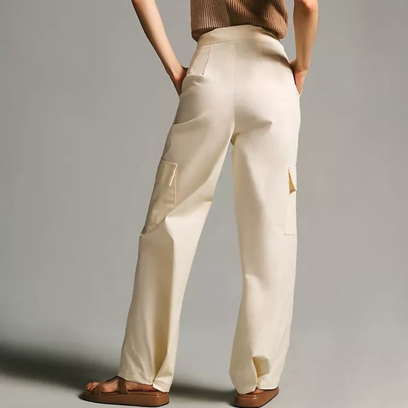 Anthropologie Du Paradis Cargo Cotton Chino Trousers Size 16 NWT - Picture 4 of 14